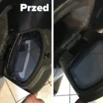 Wymiana pękniętej szyby w pralce Samsung Addwash - widok przed i po naprawie