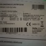 Tabliczka znamionowaw piekarniku Amica 58GE2.33HZPTA(XX)