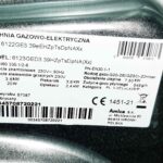 Tabliczka znamionowa kuchenki gazowo-elektrycznej Amica 6123GED3.39HZPTSDPNA(XX)