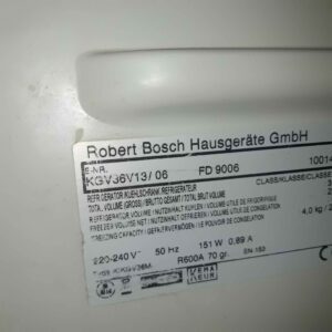 Tabliczka znamionowa lodówki Bosch KGV36V13/06