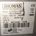 Tabliczka znamionowa odkurzacza Thomas Pet&Friends 786550 Cyclon Hybrid