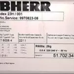 Tabliczka znamionowa lodówki Liebherr K 2330-23H 001 9970823-08