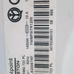 Tabliczka znamionowa pralki Hotpoint Ariston WMG722PL Cod. 30765360101
