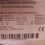 Tabliczka znamionowa kuchenki Amica 514GcED3.43ZpTsKDAQ(XxL)
