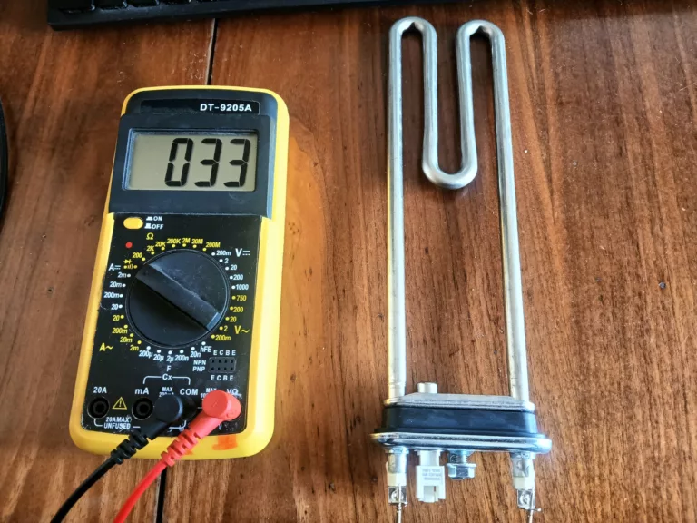 Pralka Beko Superia WMY 81243 PTLMB1 przestała grzać wodę - pomiar multimetrem nowej grzałki