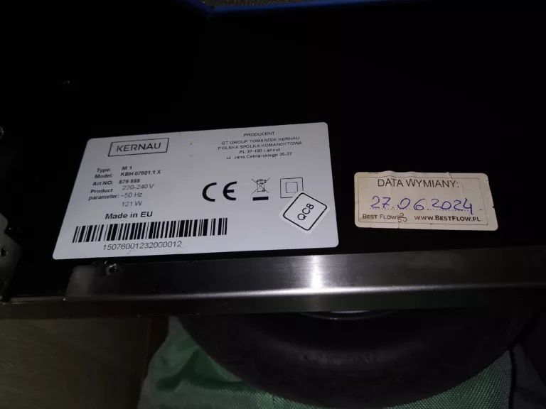 Tabliczka znamionowa okapu Kernau KBH 07601.1 X