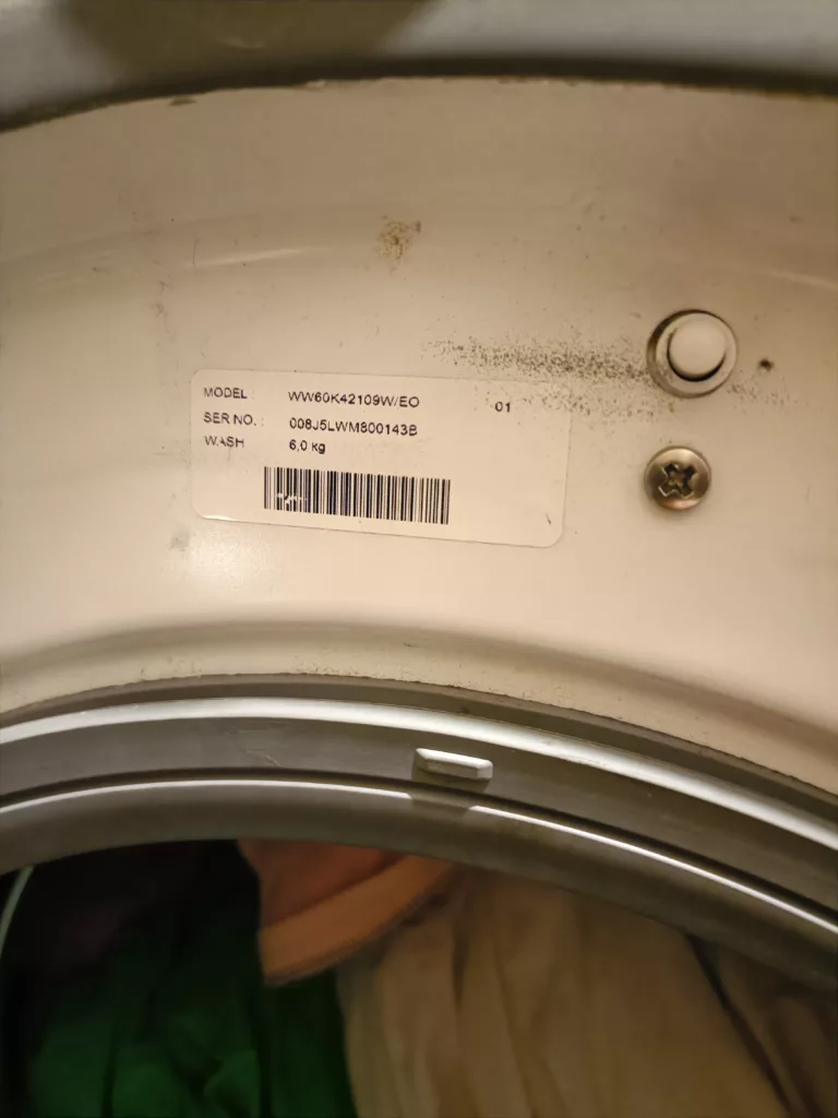 Tabliczka znamionowa pralki Samsung WW60K42109W/EO
