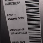 Tabliczka znamionowa w lodówce Samsung RS7567THCSP/EF