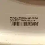 Tabliczka znamionowa pralko-suszarki Samsung WD80M4A43JW/EO